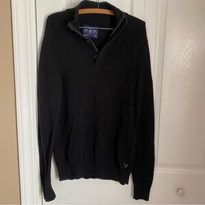 American Eagle Outfitters Men's Black 1/4 Zip M Sweater Preppy Classic Ski Y2K